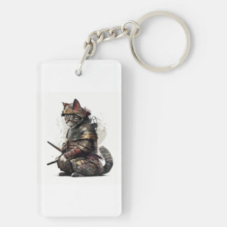 Samurai Cat Keychain