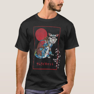 Samurai Cat Master Irezumi Ninja Japanese Koi Tatt T-Shirt