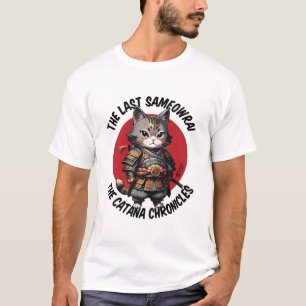 Samurai Cat Men White T-Shirt