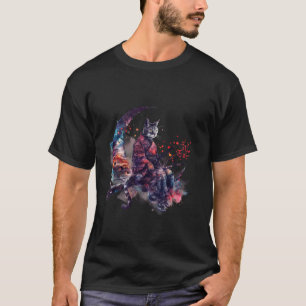 Samurai Cat Moon Japanese Art Japanese Ninja Cat A T-Shirt