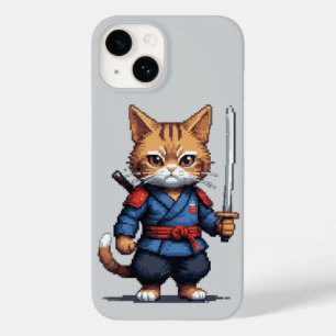 Samurai Cat Pixel Art Case-Mate iPhone 14 Case