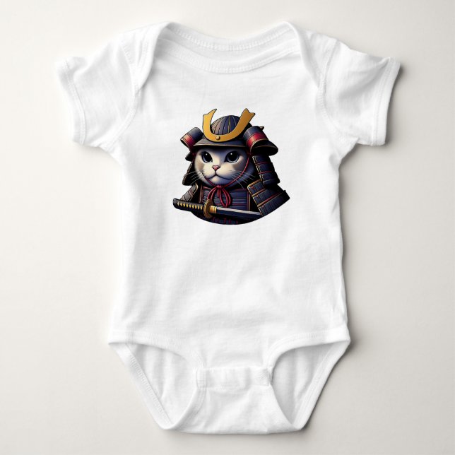 samurai cat,samurai,bushi,japan,samurai,samurai,sa baby bodysuit (Front)