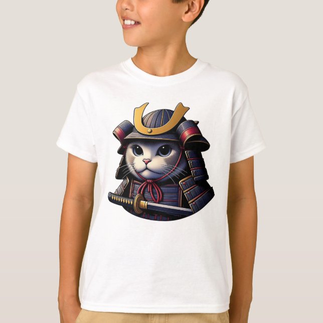 samurai cat ,samuraicat ,japan ,samurai, samurai,  T-Shirt (Front)