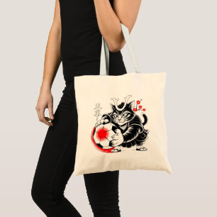 Samurai Cat Soccer For Shopping & Everyday use Tote Bag