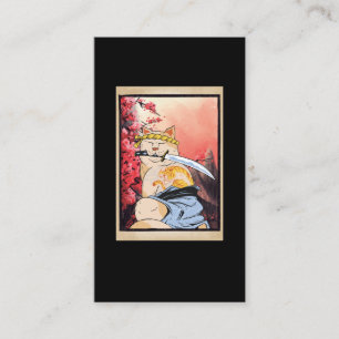 Samurai Cat Swordsman Ninja Kitten Japanese Business Card
