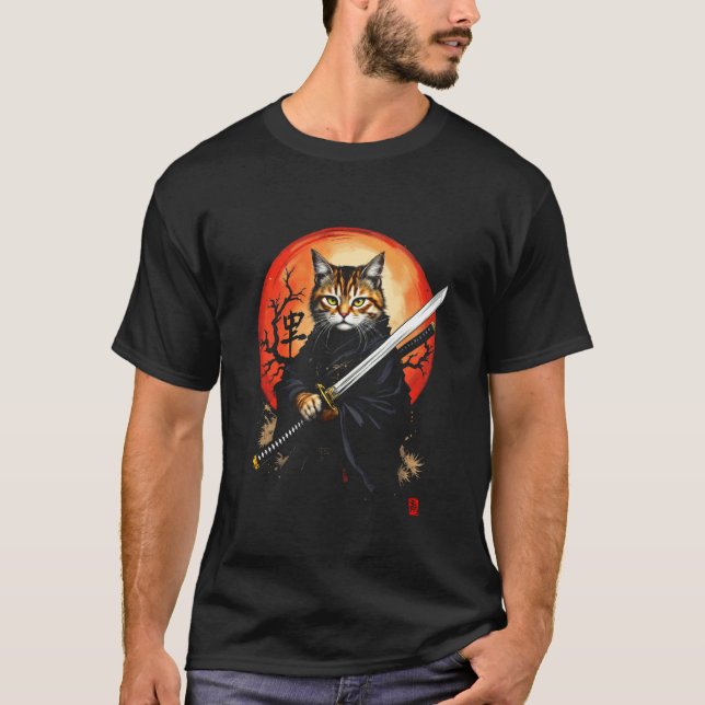 Samurai Cat T-Shirt (Front)