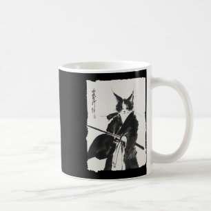 Samurai Cat Tee Vintage Ukiyo-e Warrior Art Graphi Coffee Mug
