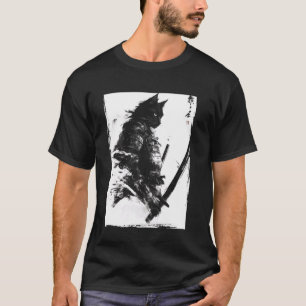 Samurai Cat Vintage Japanese Tee Retro Ukiyo e Ar