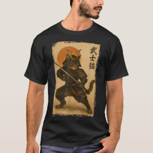 Samurai Cat Warrior Japanese Ukiyo-e Artwork Cat S T-Shirt