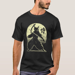 Samurai Cat Warrior Vintage Ukiyo Japanese Art Nin T-Shirt