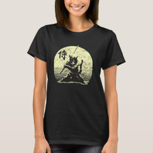 Samurai Cat Warrior Vintage Ukiyo Japanese Art Nin T-Shirt
