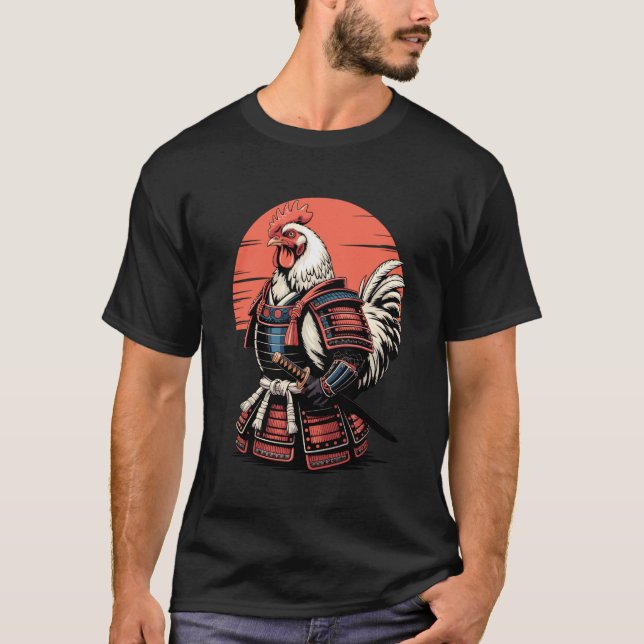 Samurai Chicken Katana Sword Chickens T-Shirt (Front)