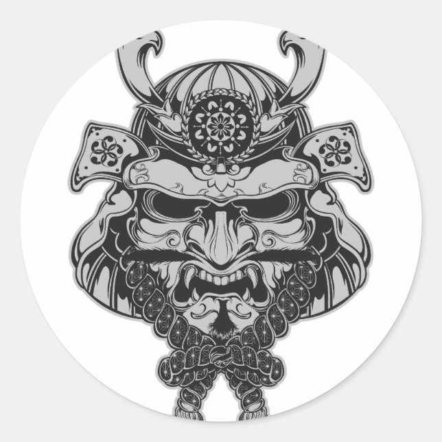 Samurai Classic Round Sticker (Front)