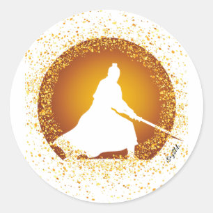samurai classic round sticker