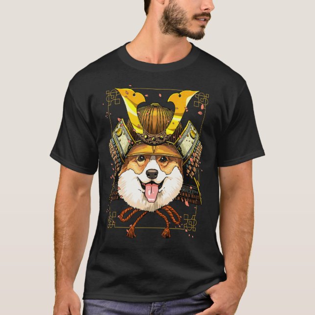 Samurai Corgi Dog Warrior Samurai Corgi T-Shirt (Front)