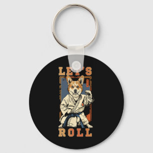 Samurai Corgi In Jiu Jitsu Gi Bjj Life Brazilian K Key Ring