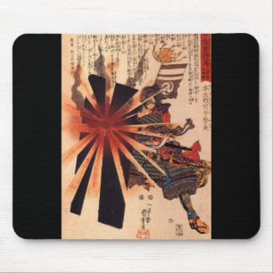 Samurai defending against exploding shell mouse mat