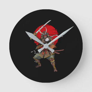 Samurai Demon Oni Round Clock