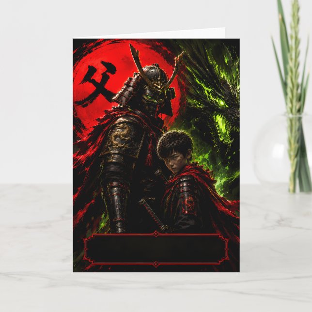 Samurai Dragon Father Greeting Card (Front)