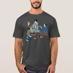 Samurai Drinking Sake Ukiyoe Japanese Warrior T-Shirt