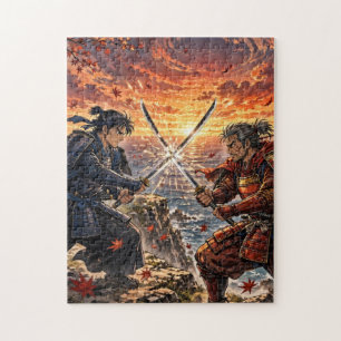 Samurai Duel at Sunset Jigsaw Puzzle