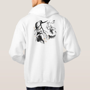 Samurai Duel & Koi Fish: Zen Sumi-e Art Hoodie