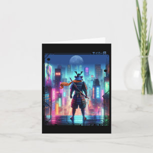 Samurai Electric Pole In Japanese Retro Cyberpunk  Card