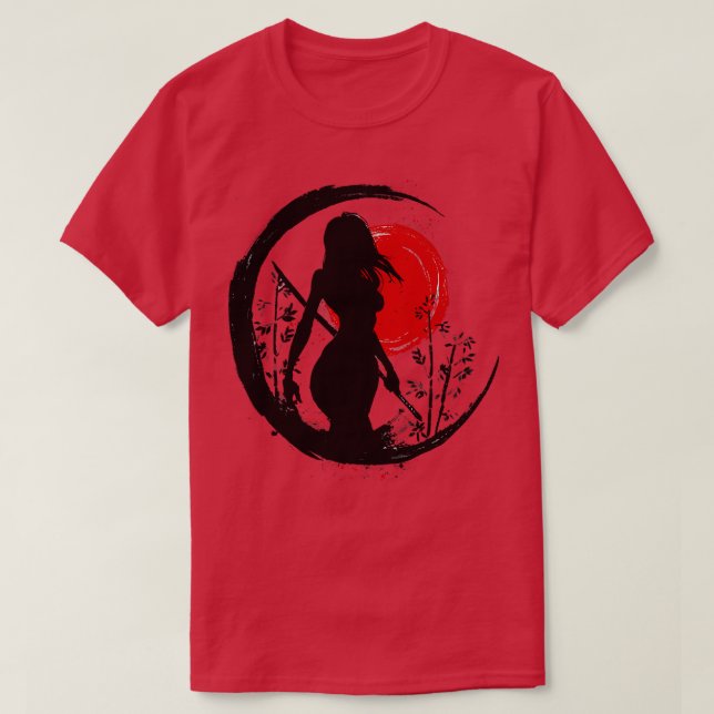 Samurai Female Silhouette T-Shirt (Design Front)