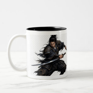Samurai Fight Your Demons Inspirational  Two-Tone Coffee Mug