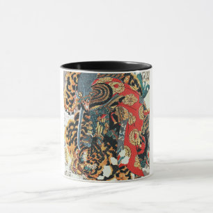 Samurai Fighting a Tiger, Kuniyoshi, Ukiyo-e Mug