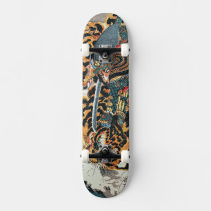 Samurai Fighting a Tiger, Kuniyoshi, Ukiyo-e Skateboard