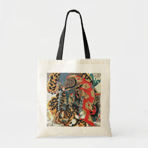 Samurai Fighting a Tiger, Kuniyoshi, Ukiyo-e Tote Bag