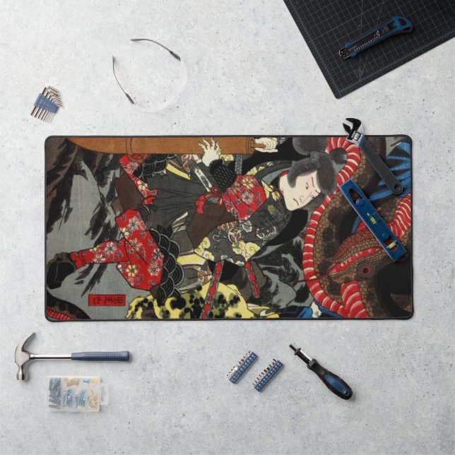SAMURAI FIGHTING GIANT SNAKE TOAD DESK MAT (Workstation)