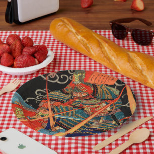 SAMURAI FIGHTING MONSTER PAPER PLATE