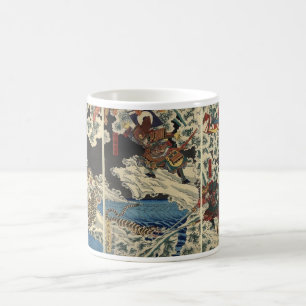 Samurai fighting tiger etc. circa 1800's coffee mug