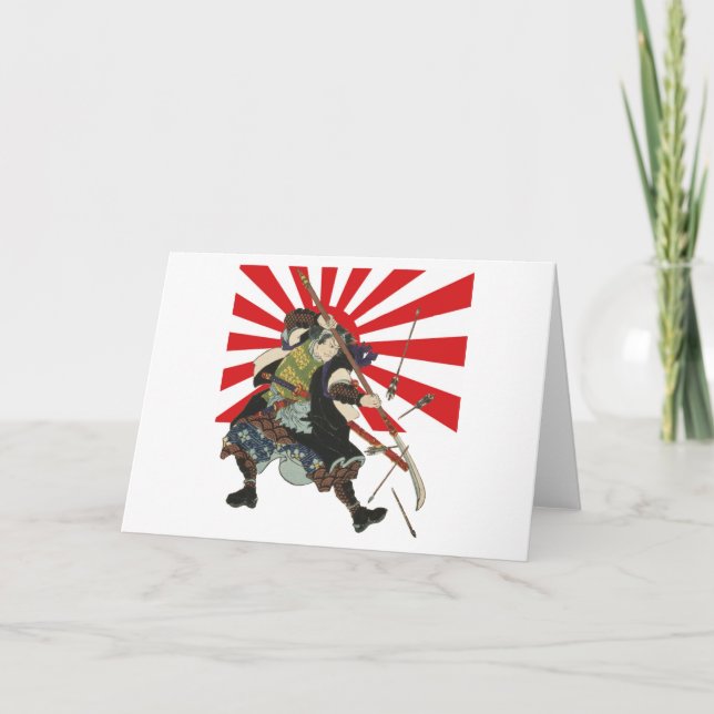 Samurai Flag Greeting Card (Front)