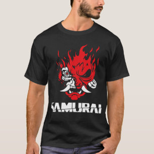 Samurai Flame Mask Design T-Shirt