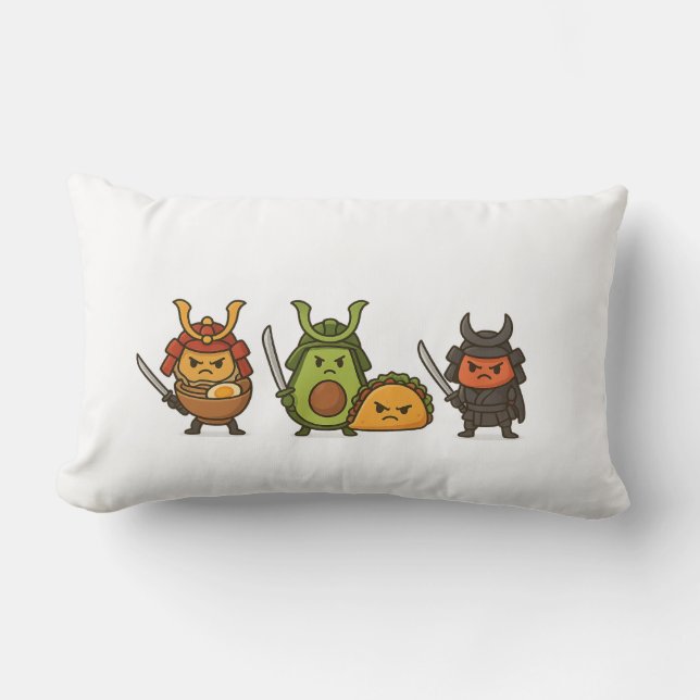 Samurai Food Warriors Lumbar Cushion (Front)