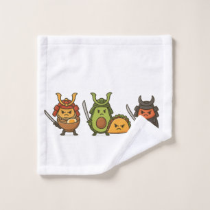 Samurai Food Warriors Wash Cloth