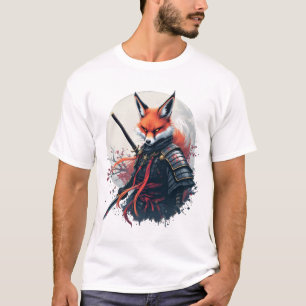 Samurai Fox Warrior Japanese Ninja Fox Kawaii T-Sh T-Shirt