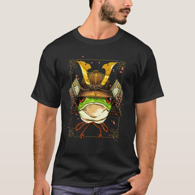 Samurai Frog Herping Japanese Warrior Bushido Japa T-Shirt (Front)