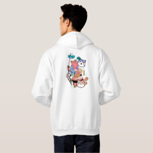 Samurai Frog & Neko Ramen Feast Hoodie