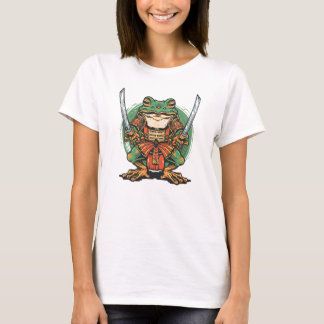  Samurai frog warrior Basic 3/4 Sleeve Raglan T-Sh T-Shirt