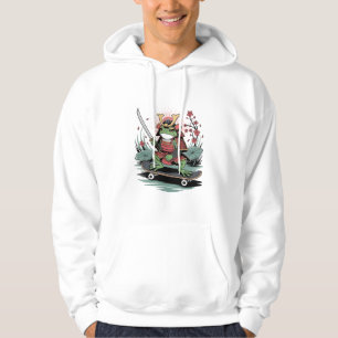 Samurai frog warrior skateboard Pullover Hoodie