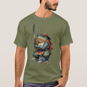 Samurai Frog Warrior with Katana T-Shirt