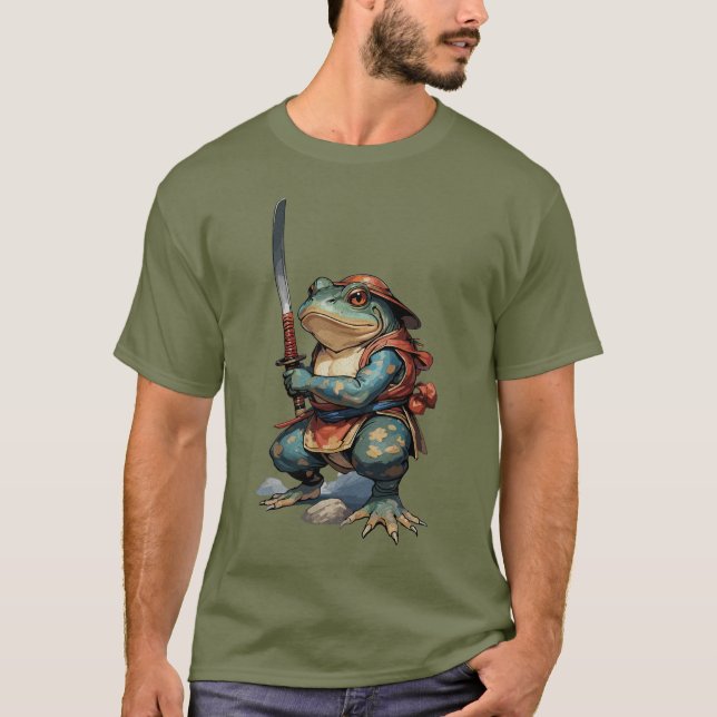 Samurai Frog Warrior with Katana T-Shirt (Front)