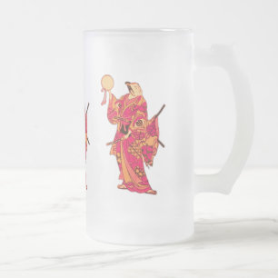 Samurai Frosted Glass Beer Mug