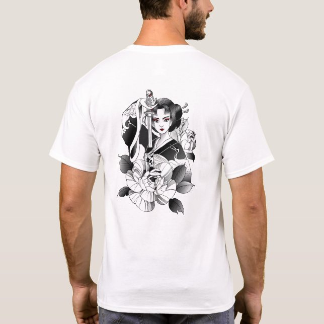 “Samurai Geisha and Her Katana” T-Shirt (Back)