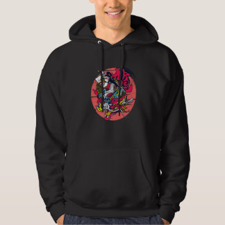 Samurai Girl Dragon Warrior Ninja Japanese Katana  Hoodie