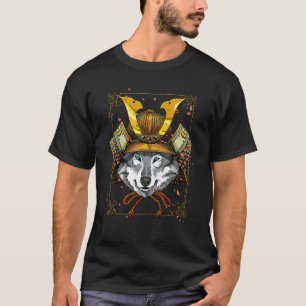 Samurai Gray Wolf Japanese Warrior Bushido Japanes T-Shirt